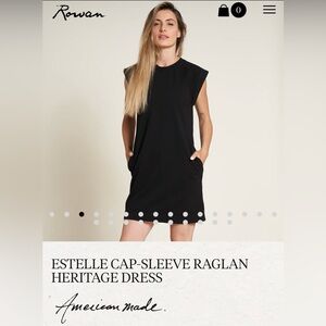 Rowan Black Cap-Sleeve Dress with pockets